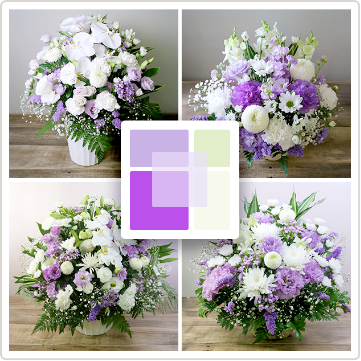 淡い紫「ふじいろ」｜お供え花や弔事にふさわしい上品な花束・アレンジメント