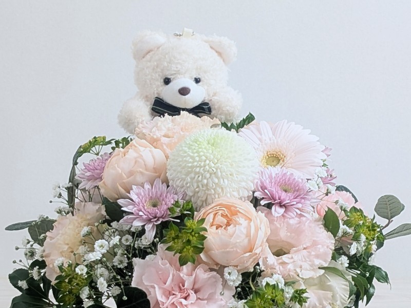クマちゃんとお花 ママン