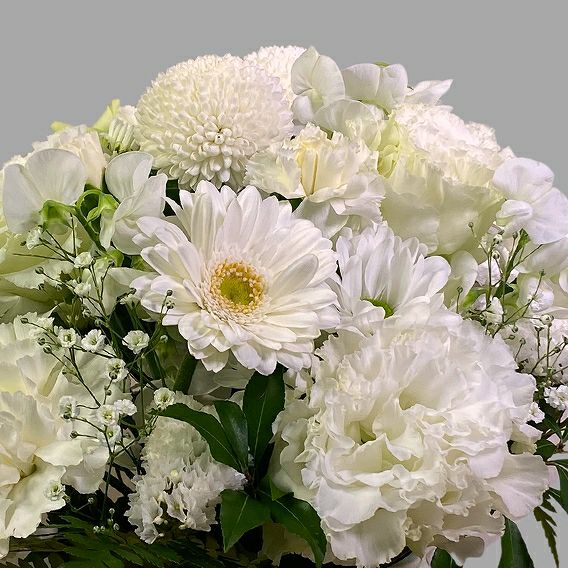 ホワイト系】純白・真っ白・清廉な白い花束・「ブラン」豪華な2L