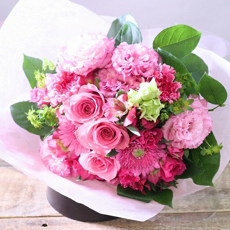 【華やかピンク】花束「ルージュ」 MS | フラワーギフト 通販｜花以想 Hanaimo｜フラワーギフト（花以想）