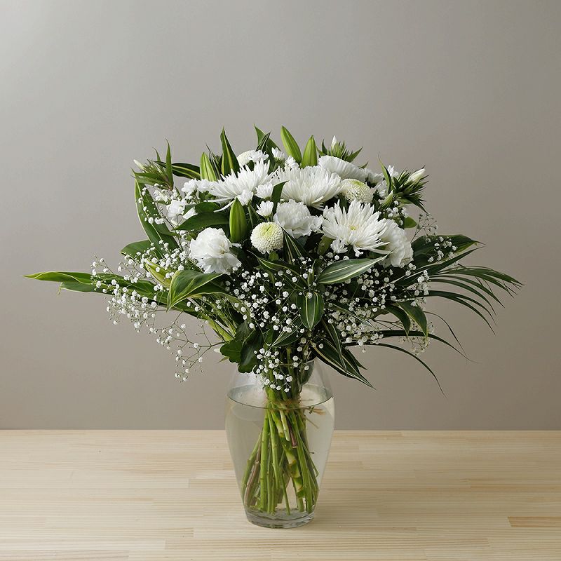 白グリーンのお花・プレゼント】花束「みどり」 華やかな Lサイズ