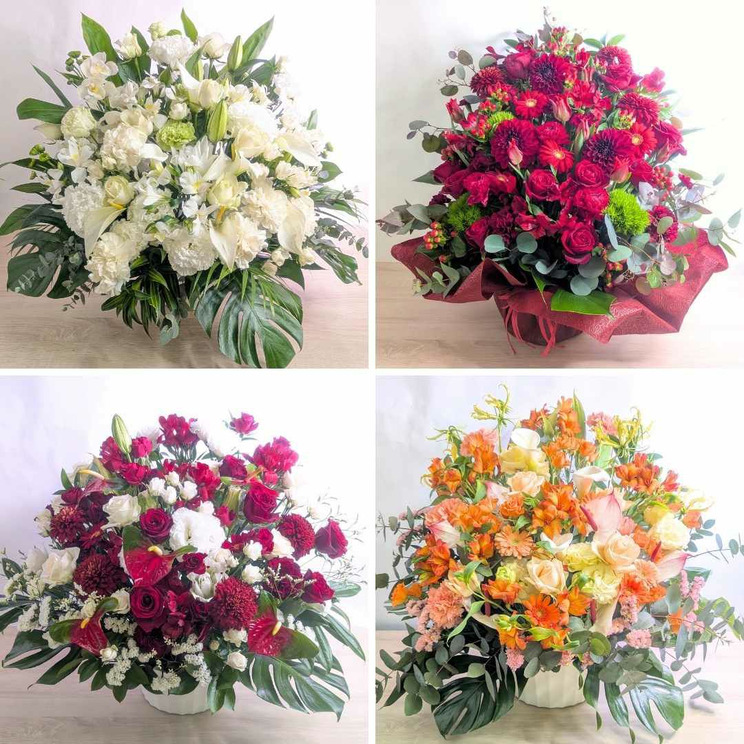 開店祝いのお花。新しいお店、リニューアルオープンのお祝いアレンジメント。お祝いの花ギフト