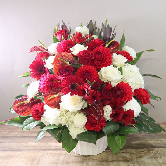 開店祝いのお花。新しいお店、リニューアルオープンのお祝いアレンジメント。お祝いの花ギフト