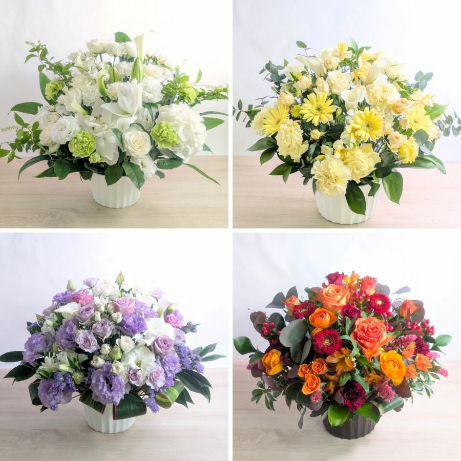開店祝いのお花。新しいお店、リニューアルオープンのお祝いアレンジメント。お祝いの花ギフト