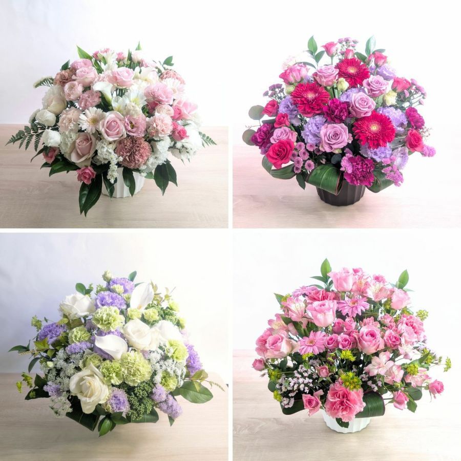 【誕生日の花 お花のプレゼントに】大きすぎないアレンジメント　Mサイズ ｜お花のプレゼント・花ギフト通販 ｜フラワーギフト花以想（はないも）
