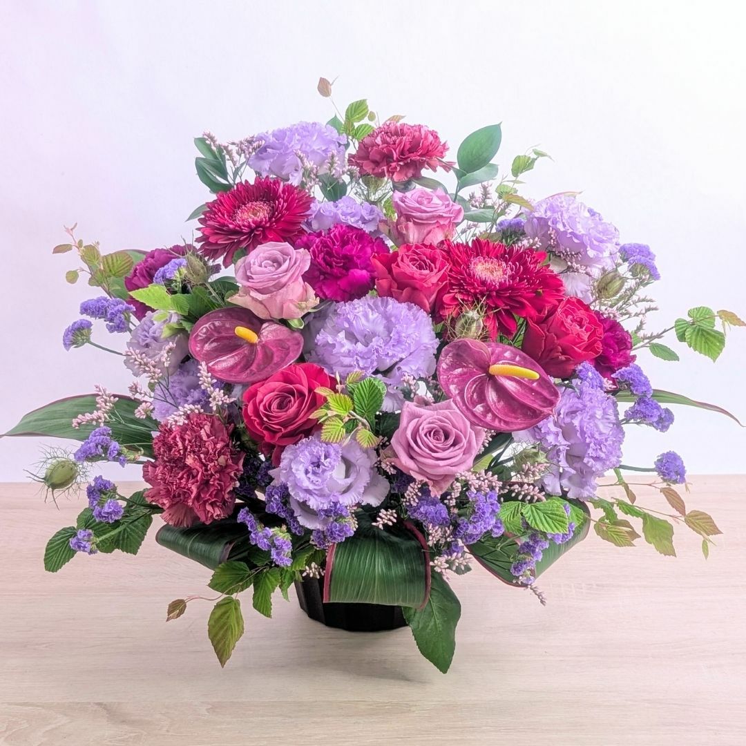 古希祝いのお花。古希、喜寿のお祝いに贈るフラワーギフト。
