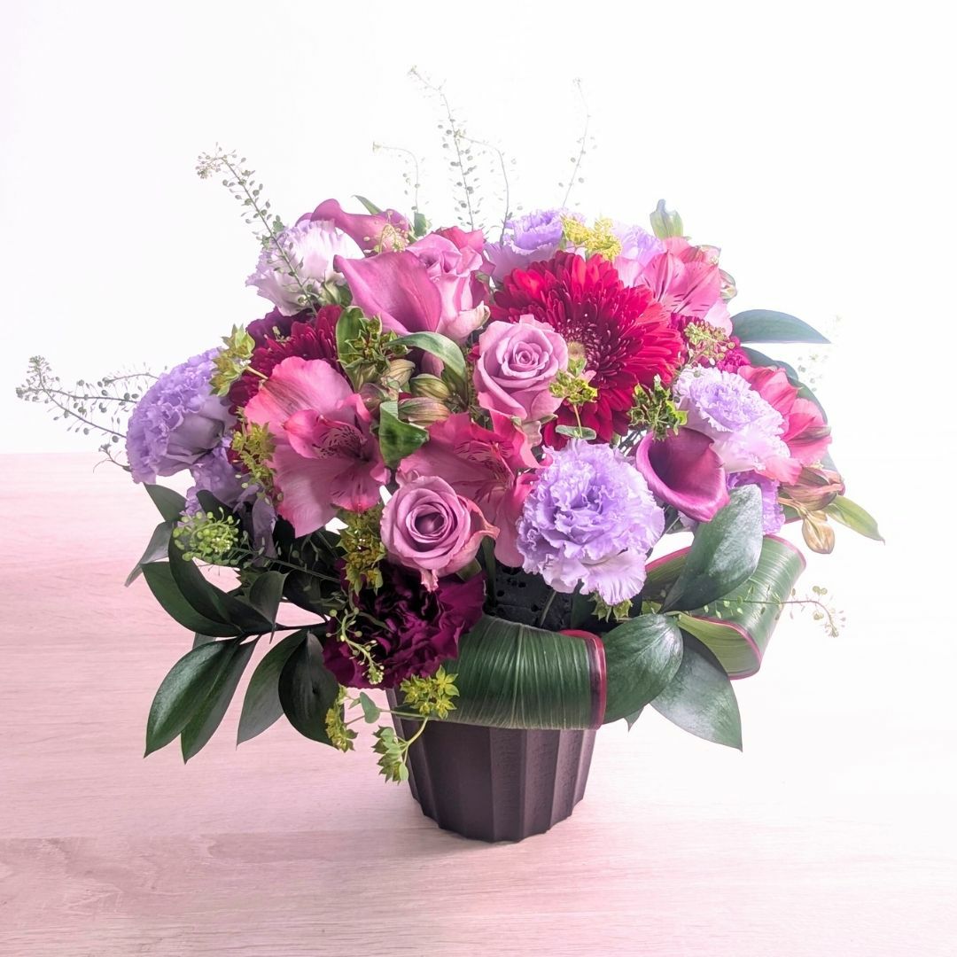 古希（70歳）祝いの花 アレンジメント MS 紫