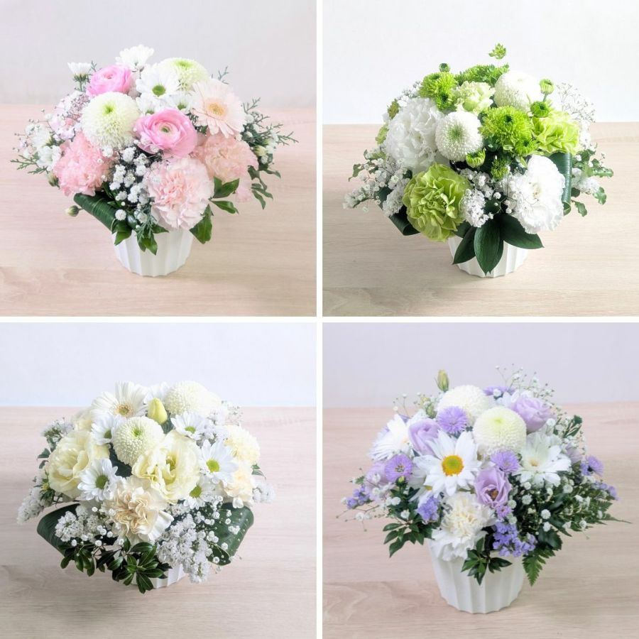 命日のお供え花。ご家族やご友人の命日、祥月命日に贈るお供えの花です。