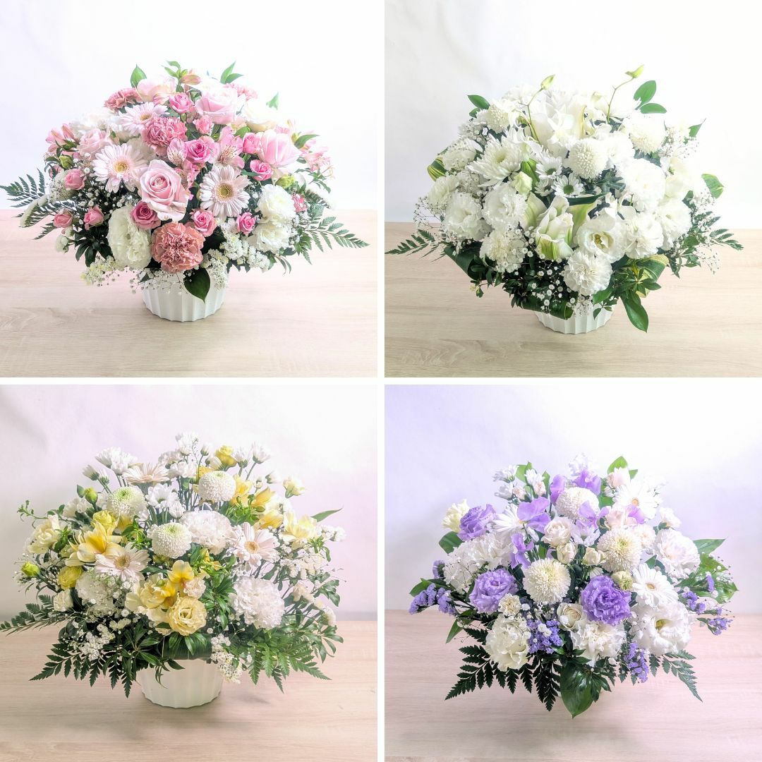13回忌・十三回忌のお供え花・お悔やみの花。家族や友人の十三回忌法要、実家に贈るお供え用のアレンジメント