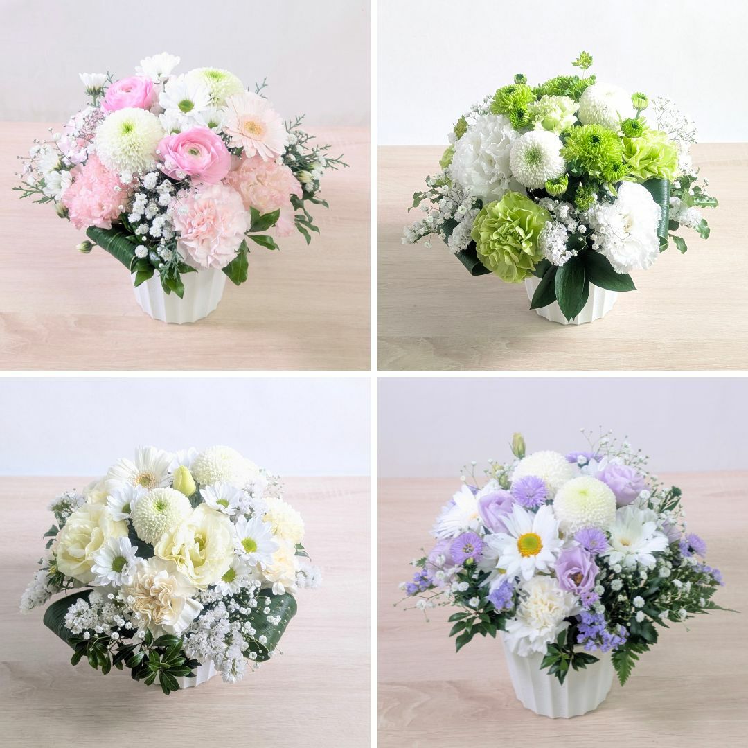 ワンちゃんのお花、猫ちゃんのお供え花。ペットとご家族、ご実家に贈るお供え用のアレンジメント