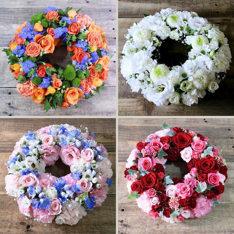 生花で贈るリース型アレンジメント。送って喜ばれるお花のギフト、フラワーギフト