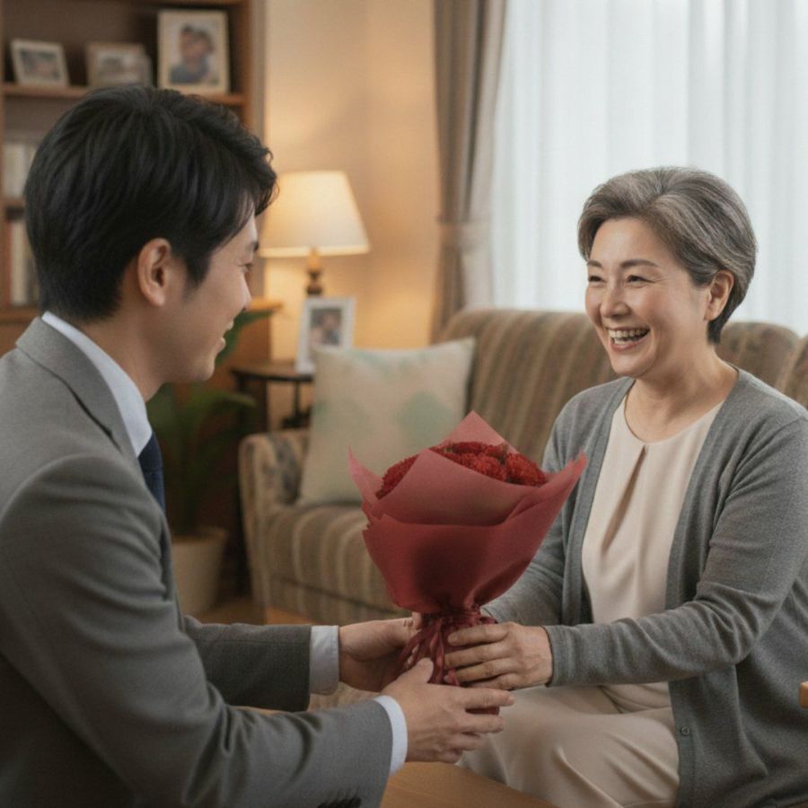 そのまま飾れる花束、スタンドブーケ。もらって嬉しい花束のプレゼント　華やかサイズ