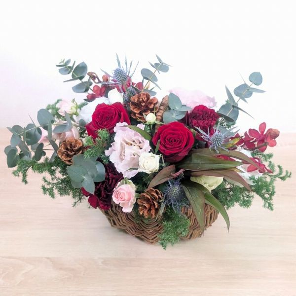 クリスマスギフト　クリスマスアレンジメント　Xmasに贈るお花のプレゼント