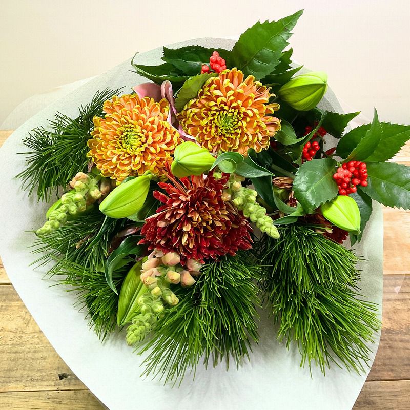 クリスマスギフト　クリスマスアレンジメント　Xmasに贈るお花のプレゼント