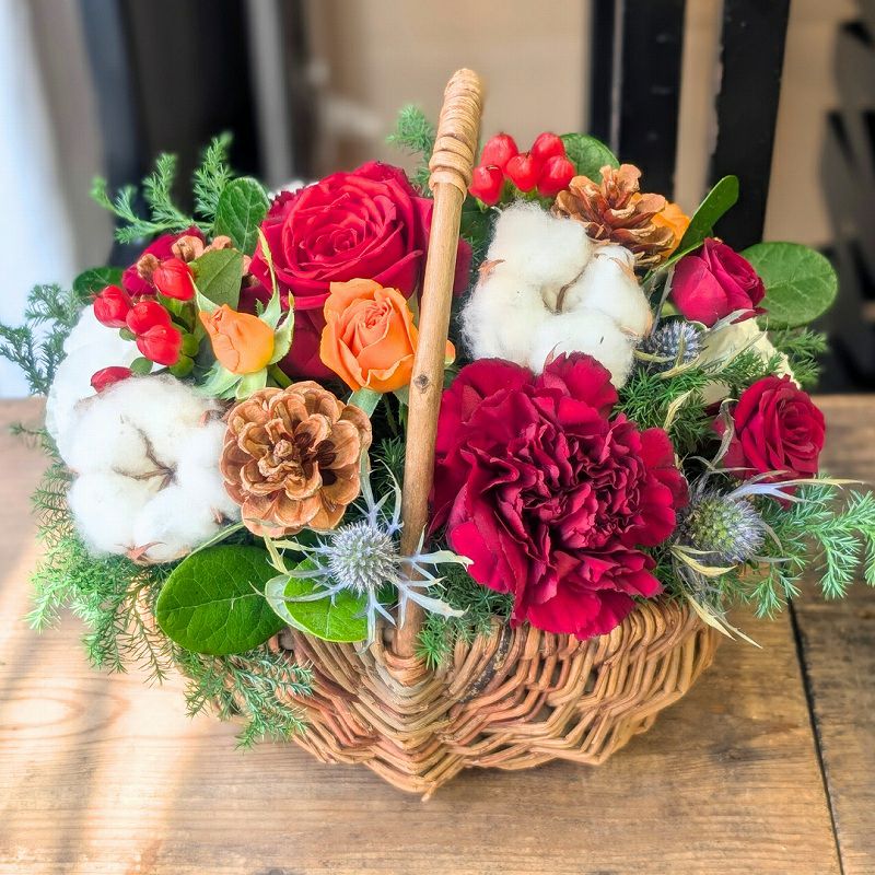 クリスマスギフト　クリスマスアレンジメント　Xmasに贈るお花のプレゼント