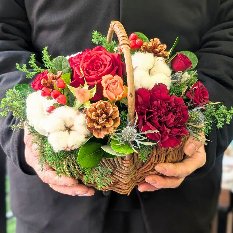 クリスマスギフト　クリスマスアレンジメント　Xmasに贈るお花のプレゼント