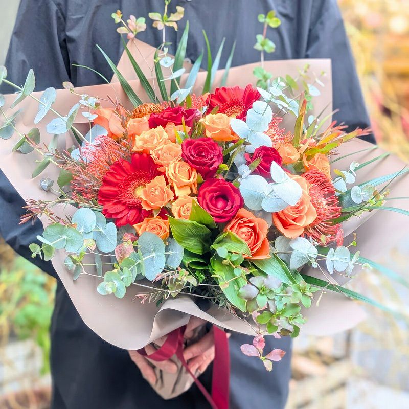 秋の花束　秋色ブーケ　秋に贈るお花の贈り物　フラワーギフト