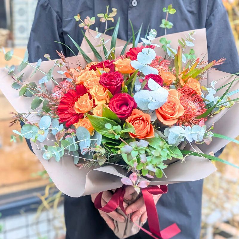 秋の花束　秋色ブーケ　秋に贈るお花の贈り物　フラワーギフト