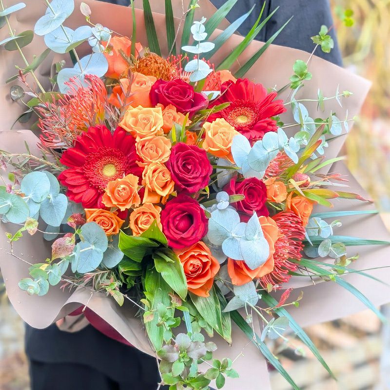 秋の花束　秋色ブーケ　秋に贈るお花の贈り物　フラワーギフト