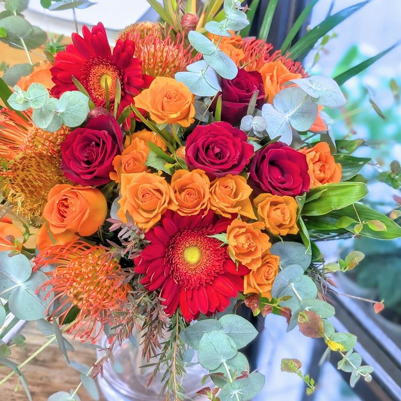 秋の花束　秋色ブーケ　秋に贈るお花の贈り物　フラワーギフト