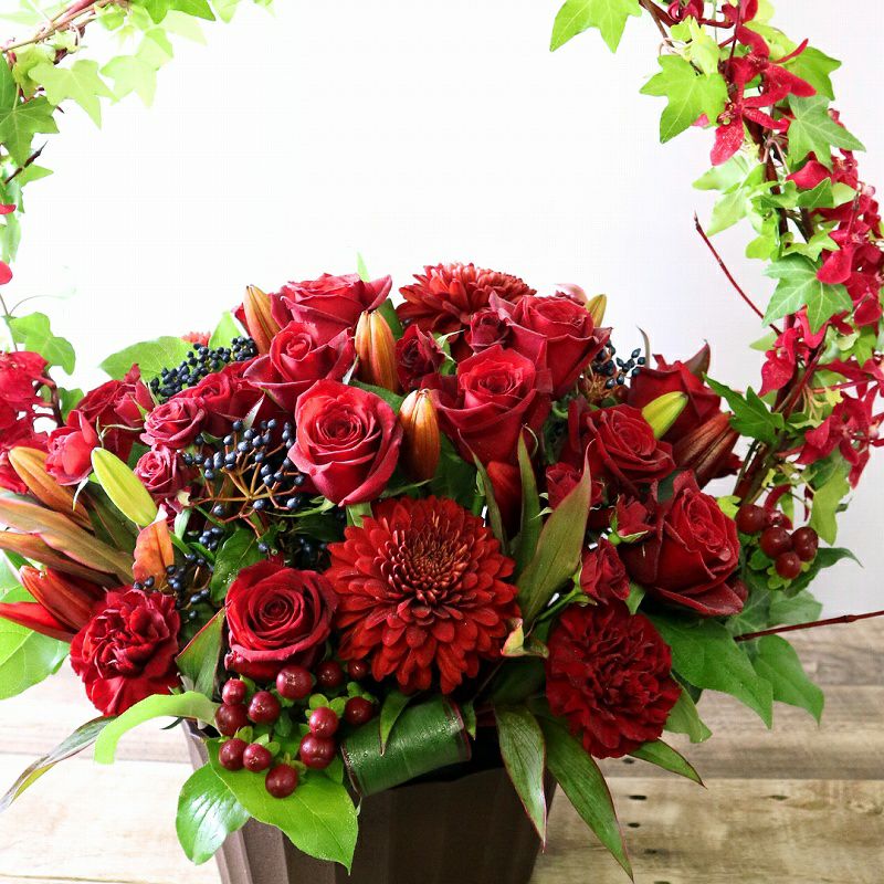 クリスマスギフト　クリスマスアレンジメント　Xmasに贈るお花のプレゼント