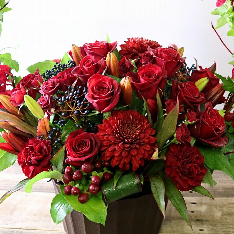 クリスマスギフト　クリスマスアレンジメント　Xmasに贈るお花のプレゼント