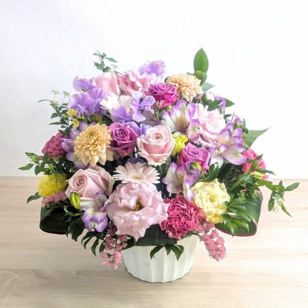 米寿88歳を祝う花。長寿祝いの花束・アレンジメント 。父母・祖父母に喜ばれるお花の贈り物