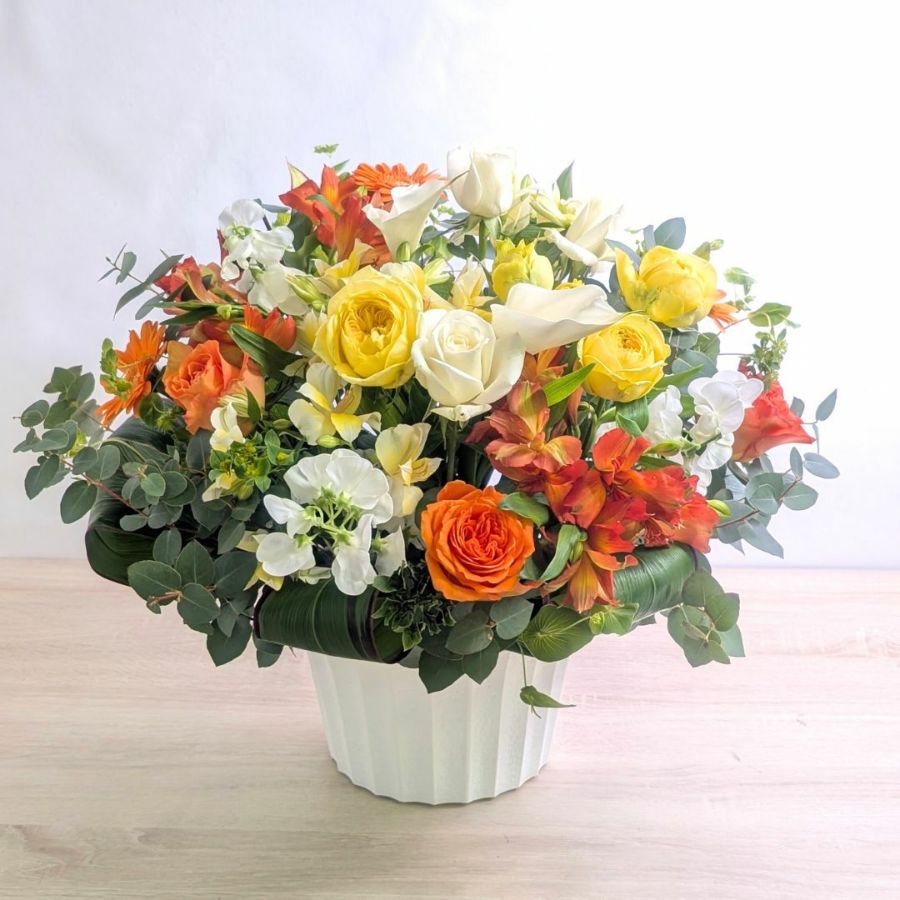 米寿88歳を祝う花。長寿祝いの花束・アレンジメント 。父母・祖父母に喜ばれるお花の贈り物