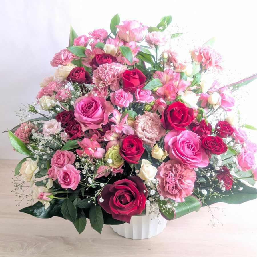 米寿88歳を祝う花。長寿祝いの花束・アレンジメント 。父母・祖父母に喜ばれるお花の贈り物