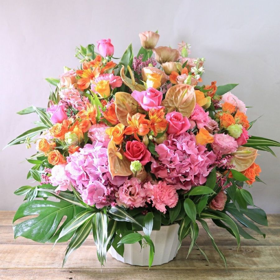 【100歳お祝いの花・華やか存在感◎】アレンジメント「キャンディ」3L