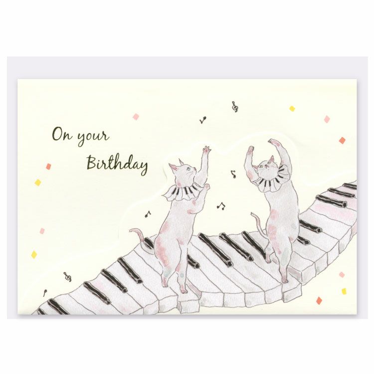 【お花と贈る】トコロコムギ　グリーティングカード　音楽（誕生日）