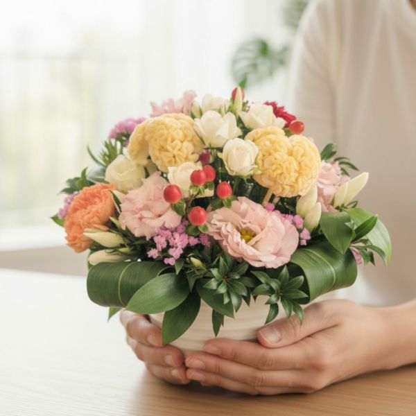 【お花の定期便】命日のお供え花（アレンジ）