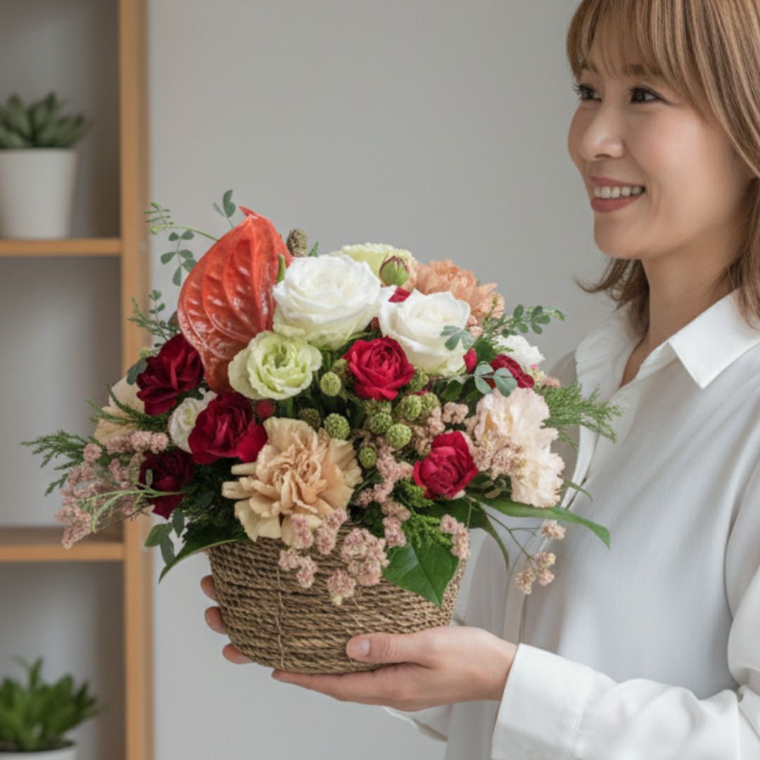 誕生日・記念日に贈る花。花屋におまかせアレンジメント・花束