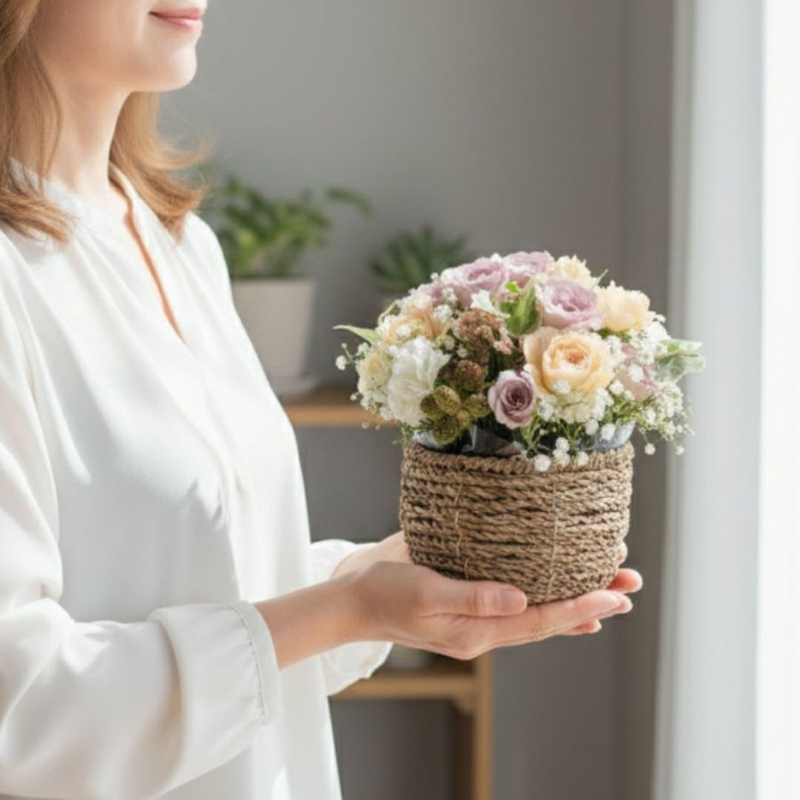 誕生日・記念日に贈る花。花屋におまかせアレンジメント・花束