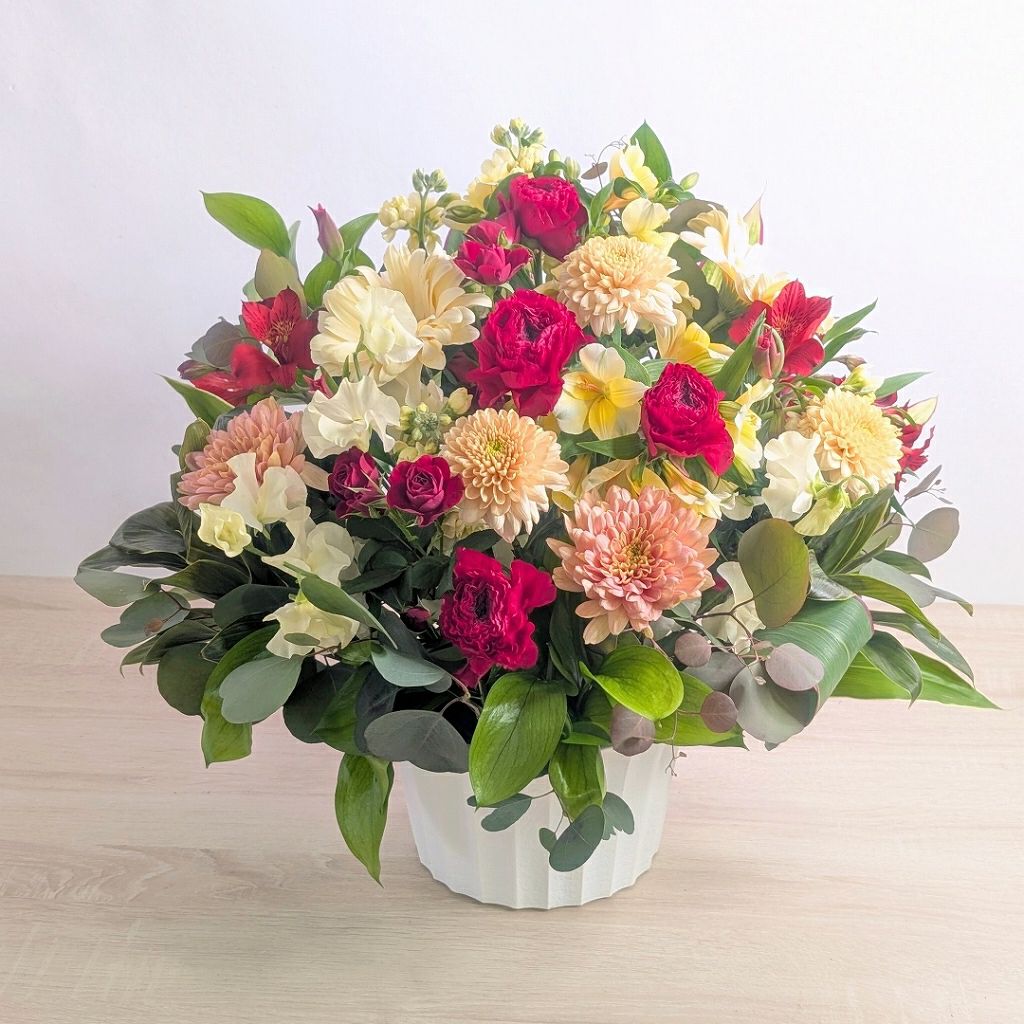 卒寿祝いの花。90歳の誕生日プレゼントに贈る花束・アレンジメント・お花のプレゼント