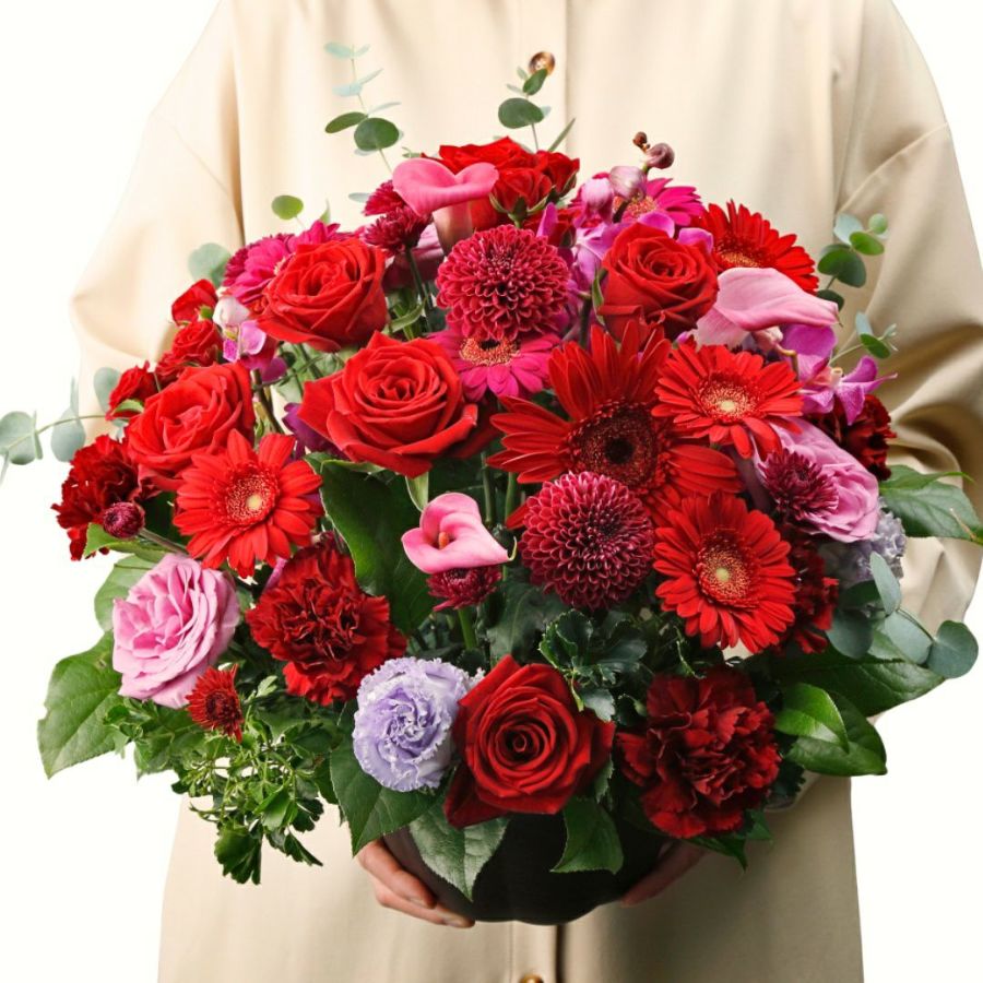 【両親 祖父母の長寿祝いに】人気サイズのアレンジメント　Lサイズ「マダム」