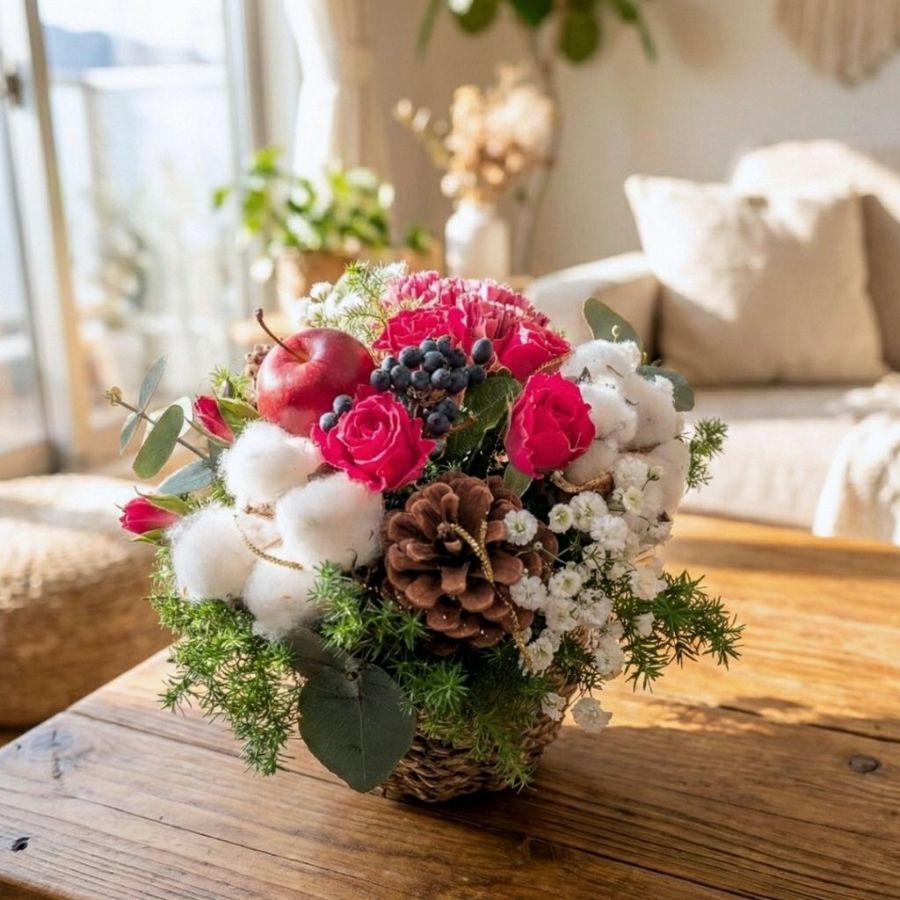 12月・クリスマス花ギフト】 Mignon（ミニョン） ＆リッチな焼菓子